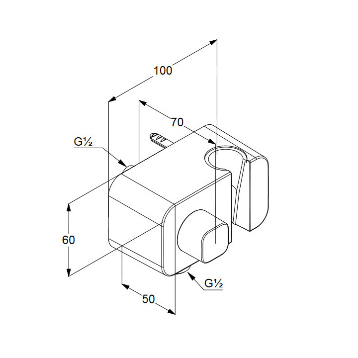 Przyłączę kątowe do węża natryskowego DN 15 Kludi A-QA