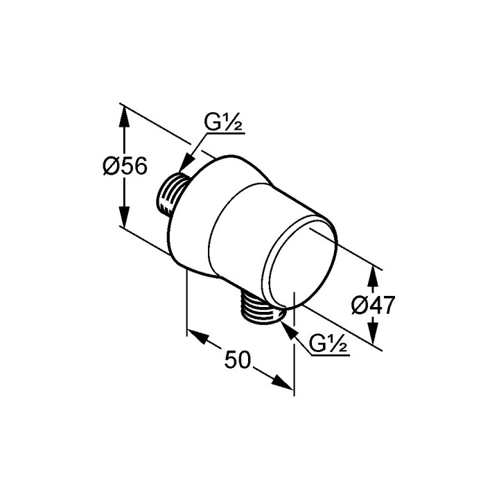 Przyłącze kątowe do węża natryskowego DN 15 Kludi