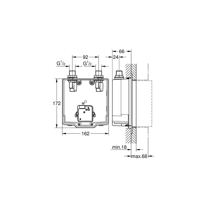 Element Do zabudowy podtynkowej baterii umywalkowej Grohe jednouchwytowy, DN15