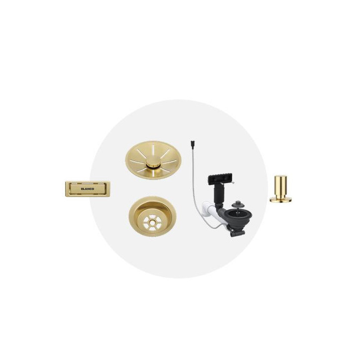 Armatura odpływowo-przelewowa Blanco Ablauf Set, bez sterowanie korkiem automatycznym - satin gold