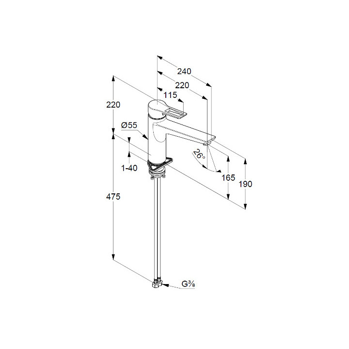 Bateria kuchenna jednouchwytowa, Kludi Steel, stal szlachetna szczotkowana