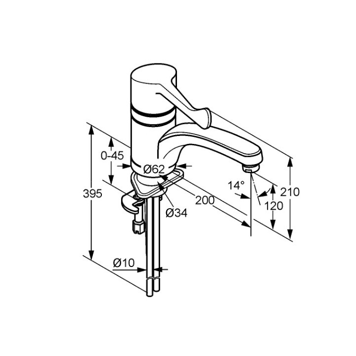 Bateria umywalkowa Kludi Pure&Easy dla niepełnosprawnych 