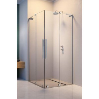 Kabina Radaway Furo SL KDD 80, profil chrom połysk, szkło przejrzyste, część lewa