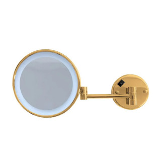 Lusterko kosmetyczne Stella, powiększające, podświetlenie LED, złoty połysk 