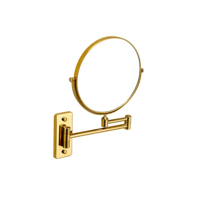 Lusterko kosmetyczne proste  Stella, powiększające 3x, złoty połysk 