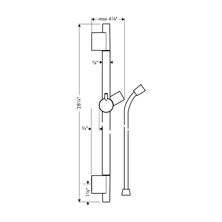 Drążek prysznicowy Hansgrohe 0,65 m Unica S Puro- sanitbuy.pl