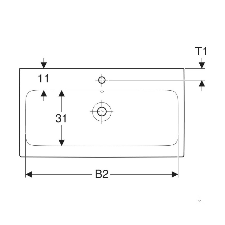 Umywalka dla niepełnosprawnych 64x49cm  Geberit Paracelsus, biała