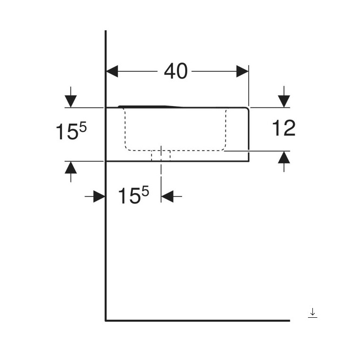 Umywalka prostokątna 60x48cm  Geberit iCon, biała