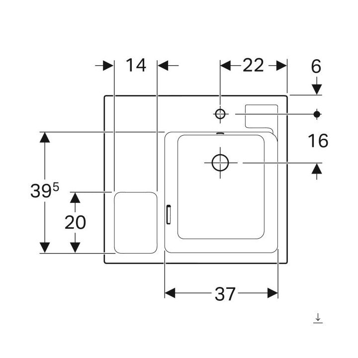 Umywalka półokrągła 60x40cm  Geberit Bambini, biała
