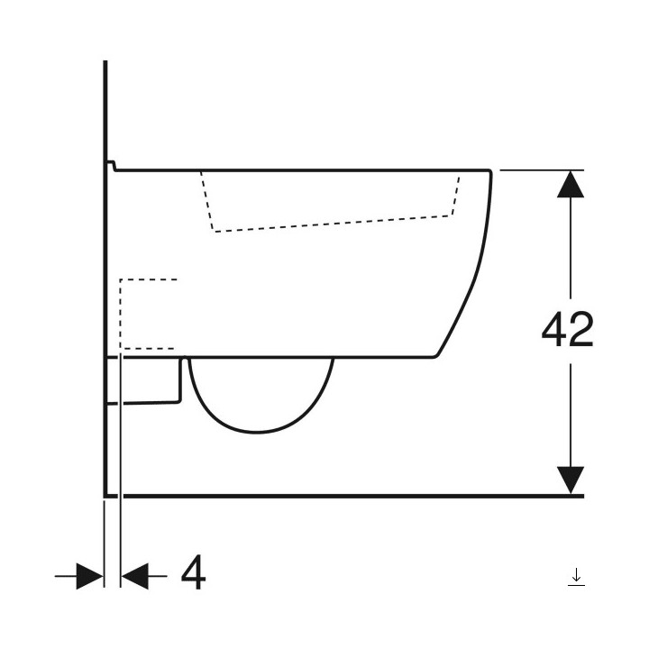 Stojąca miska WC  z półką, Geberit Bambini, biała