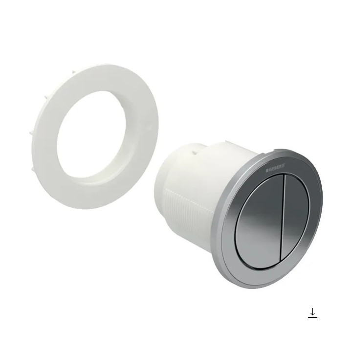 Przycisk do WC Geberit Typ 10 Sigma pneumatyczny, biały/chrom błyszczący, ręczny, dwudzielny, podtynkowy, meblowy