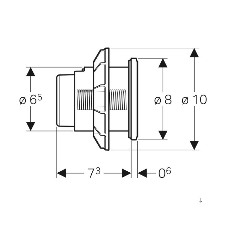 Przycisk do WC Geberit Typ 10 Sigma pneumatyczny, biały/chrom błyszczący, ręczny, dwudzielny, podtynkowy, meblowy