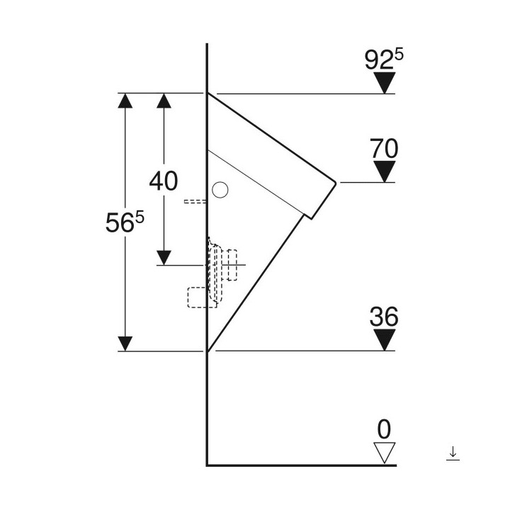 Umywalka narożna ścienna  Geberit iCon, biała