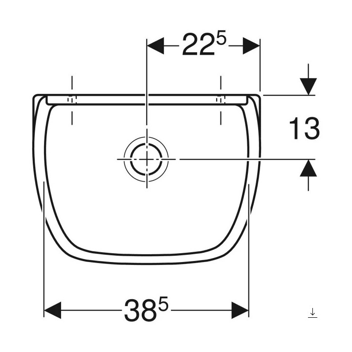 Pisuar Geberit Sorso, do pokrywy, dopływ z tyłu, odpływ do tyłu, biała
