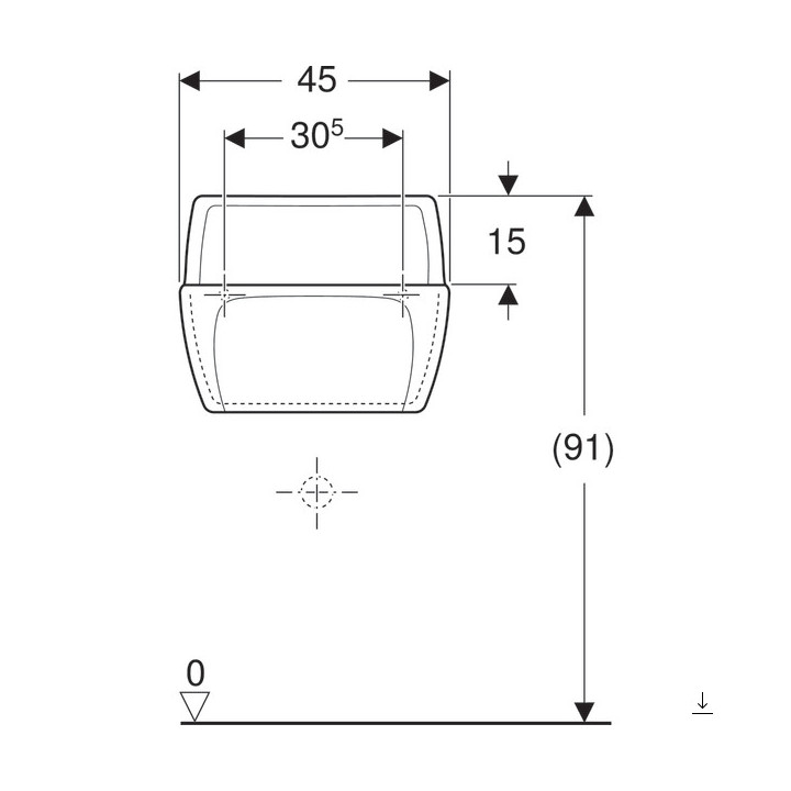 Pisuar Geberit Sorso, do pokrywy, dopływ z tyłu, odpływ do tyłu, biała