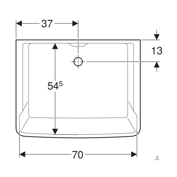 Zlew do klapki uchylnej  Geberit Publica,  biały