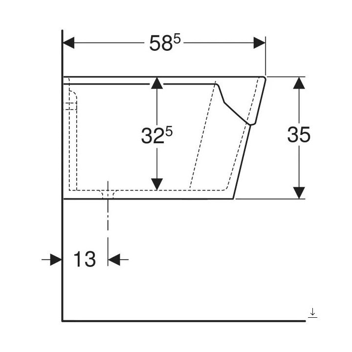 Zlew do klapki uchylnej  Geberit Publica,  biały