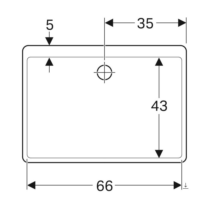 Umywalka wielofunkcyjna bez przelewu 60x50cm Geberit Publica Garda,  biała