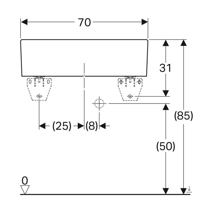 Umywalka wielofunkcyjna bez przelewu 60x50cm Geberit Publica Garda,  biała