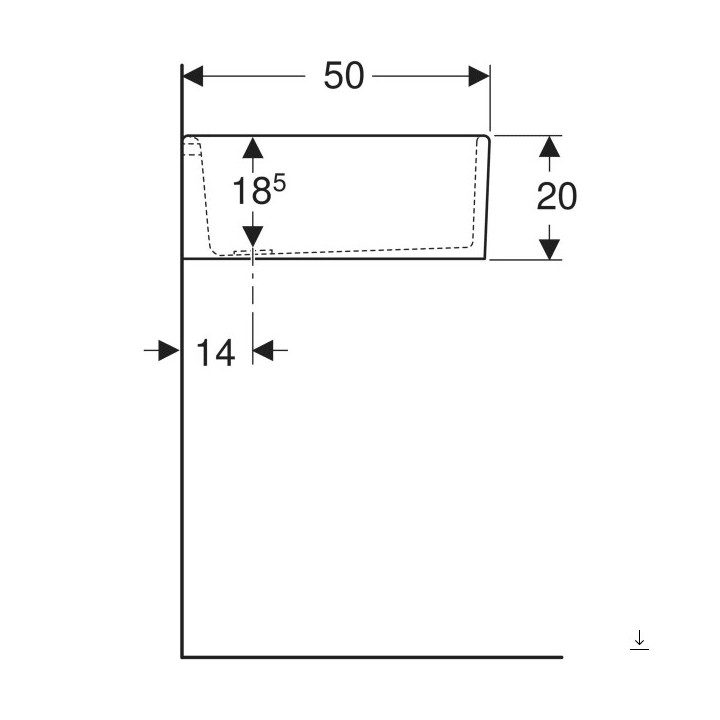 Umywalka wielofunkcyjna bez przelewu 60x50cm Geberit Publica Garda,  biała