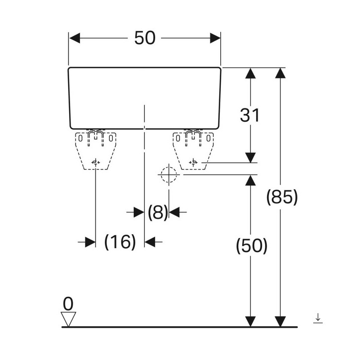 Umywalka wielofunkcyjna bez przelewu 70x50cm Geberit Publica Garda,  biała