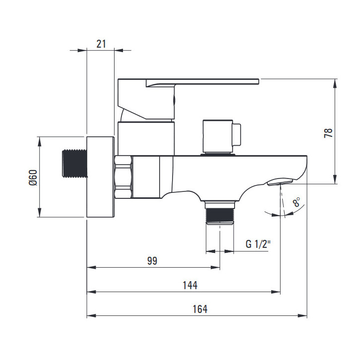 Bateria umywalkowa  jednouchwytowa podtynkowa Deante Agawa, chrom
