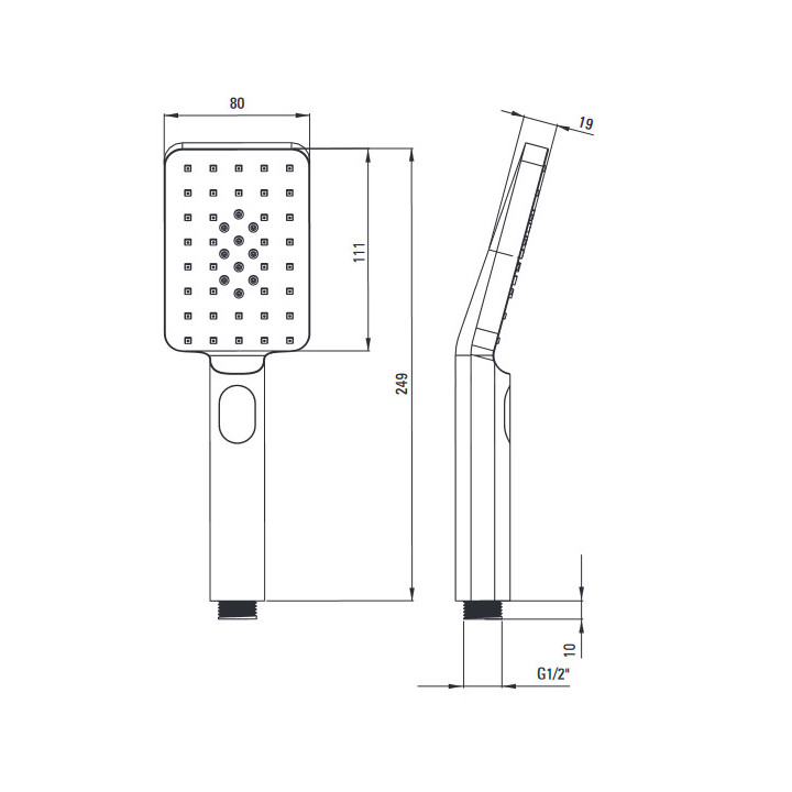 Bateria wannowa jednouchwytowa ścienna Deante Alpina, chrom