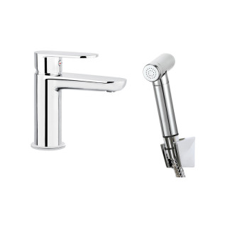 Bateria umywalkowa jednouchwytowa z prostokątną wylewką Deante Alpina, chrom