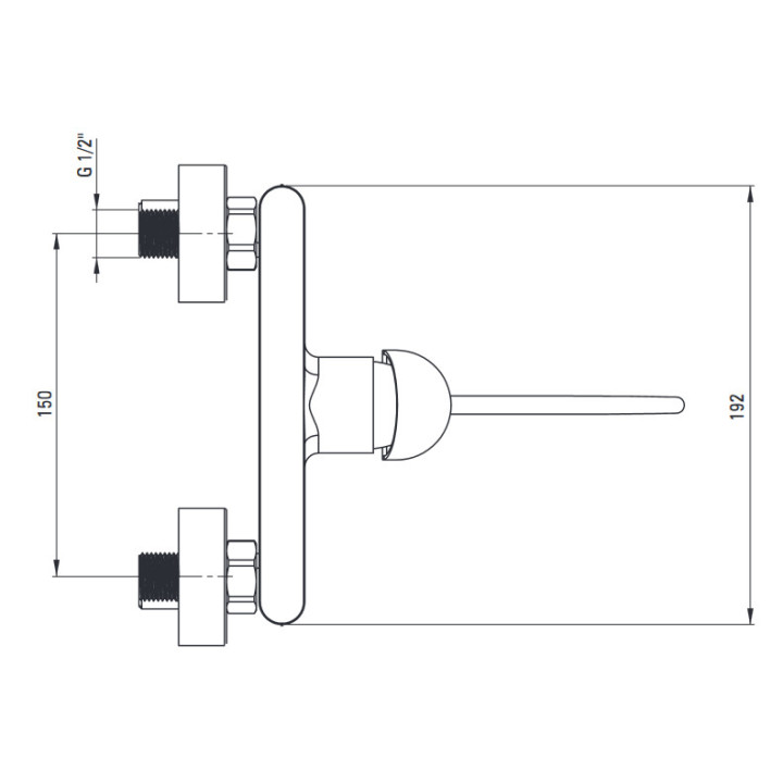 Bateria bidetowa jednouchwytowa ze słuchawkątypu bidetta  Deante Alpina, chrom