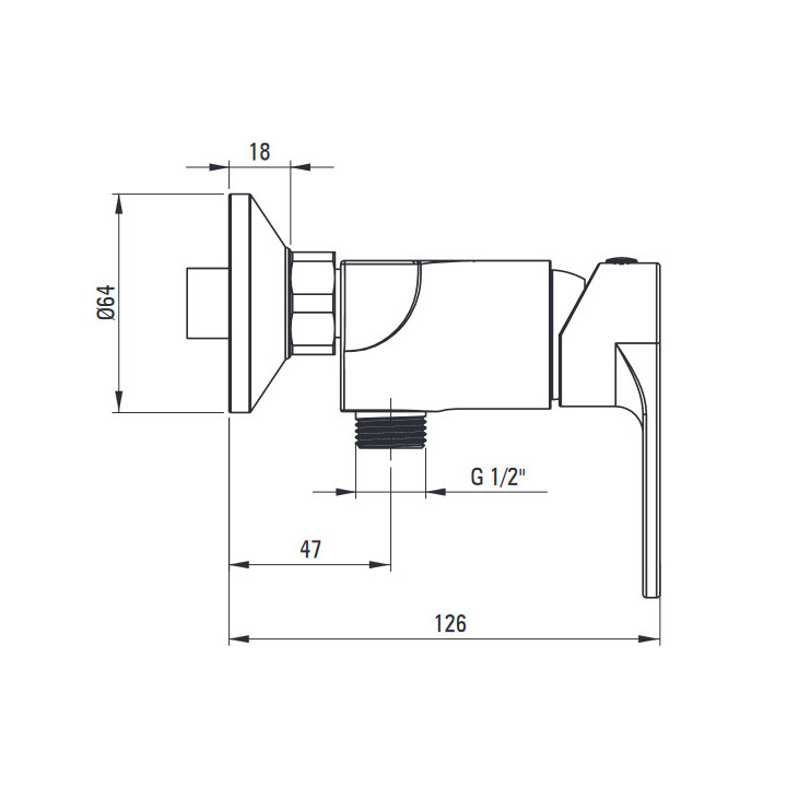 Bateria prysznicowa jednouchwytowa podtynkowa z przełącznikiem natrysku Deante Alpina, chrom