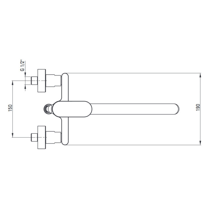 Bateria umywalkowa jednouchwytowa podtynkowa 2-otworowa Deante Alpina, chrom