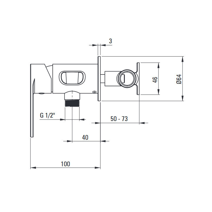 Bateria bidetowa jednouchwytowa , Deante Alpina, nero
