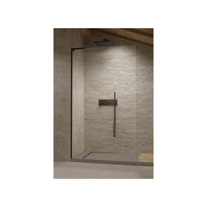 Parawan nawannowy Radaway Modo SL Black PNJ II 70 prawy, szkło przejrzyste, profil czarny