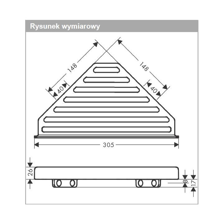 Koszyk narożny Hansgrohe AddStoris, ścienny, biały mat