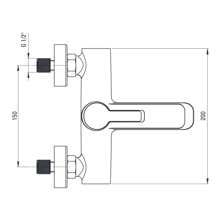 Bateria wannowa dwuuchwytowa ścienna, Deante Anemon, chrom