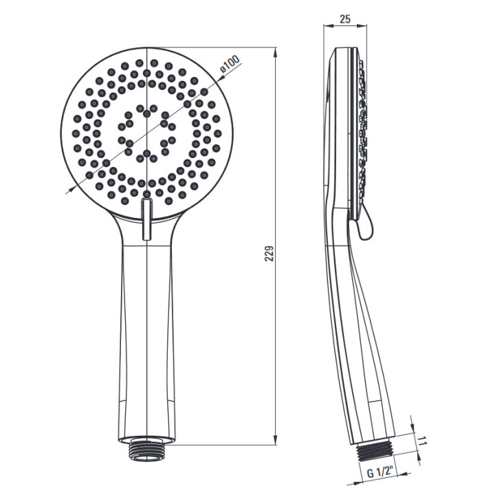 Bateria wannowa jednouchwytowa ścienna, Deante Anemon, chrom