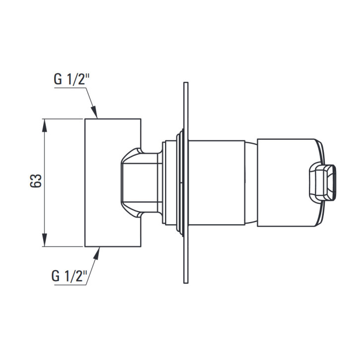 Bateria prysznicowa dwuuchwytowa ścienna, Deante Arnika, chrom