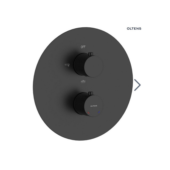 Zestaw  wannowo-prysznicowy podtynkowy termostatyczny, Olten Katla, czarny mat