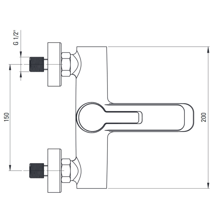 Bateria wannowa jednouchwytowa ścienna, Deante Arnika, nero