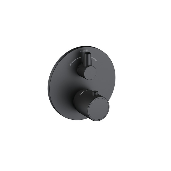 Bateria podtynkowa wannowo-natryskowa z termostatem, Kludi Zenta SL, czarny mat