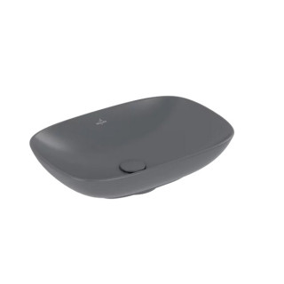 Umywalka stojąca na blacie, Villeroy & Boch Loop& Friends 56x38x12cm, z przelewem, CeramicPlus, grafit