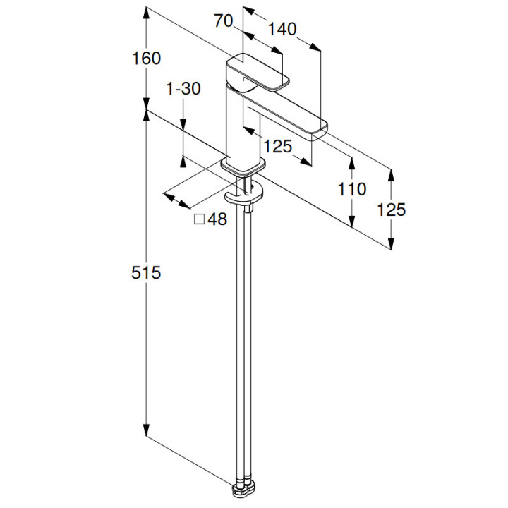 Bateria umywalkowa jednouchwytowa 110 DN15, Kludi Renon, biały mat