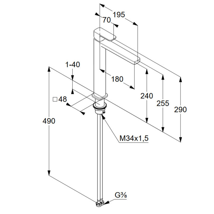 Bateria umywalkowa jednouchwytowa 110 DN15, Kludi Renon, biały mat