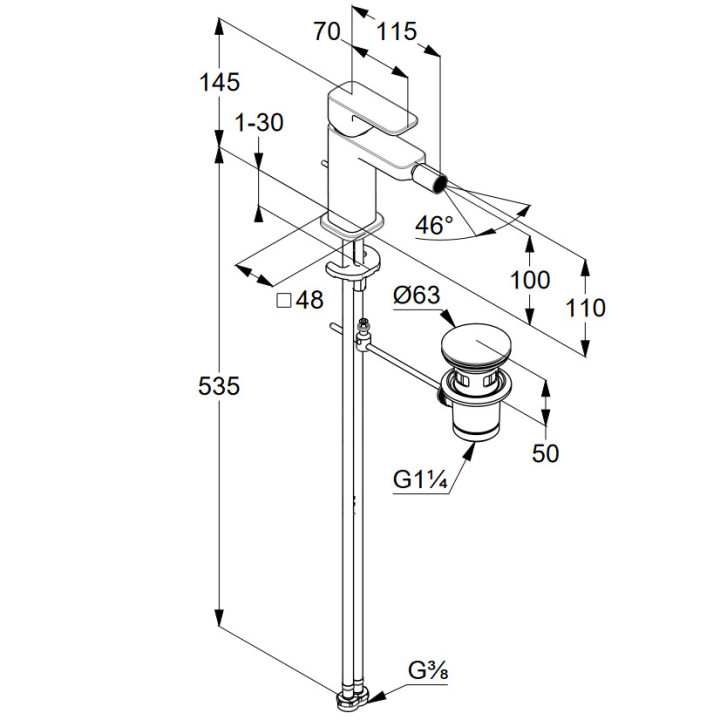 Bateria umywalkowa jednouchwytowa  DN15, Kludi Renon, biały mat