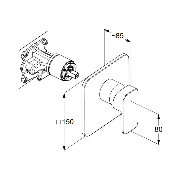 Bateria natryskowa jednouchwytowa DN15, Kludi Renon, biały mat