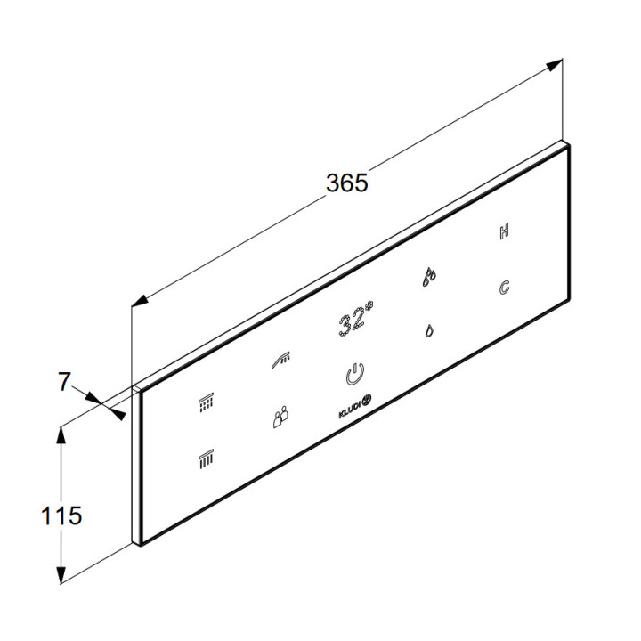 Elektroniczny termostat podtynkowy , Kludi Pushtronic, złoto szczotkowane