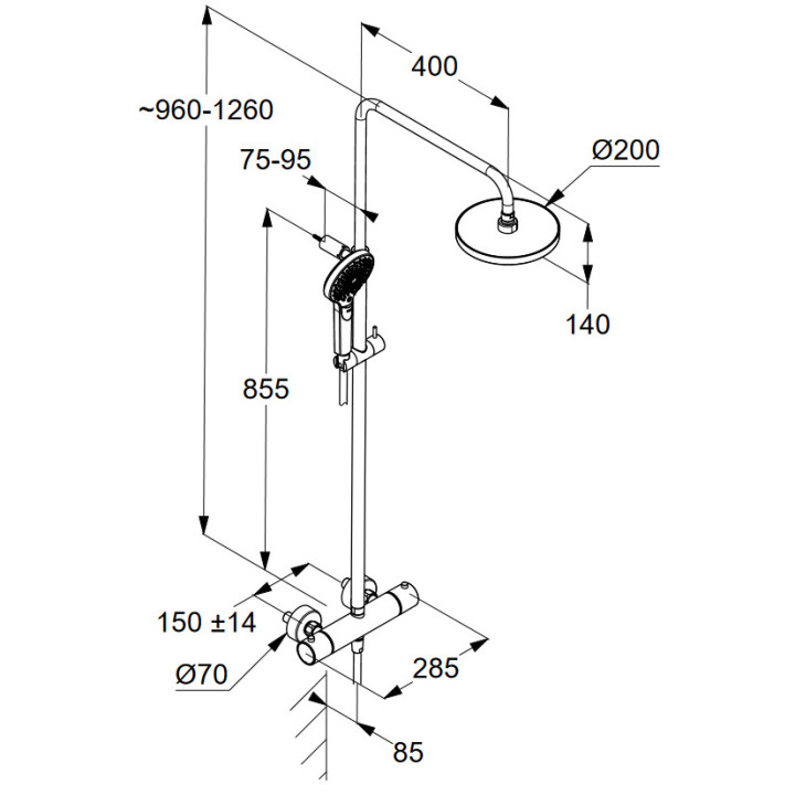Zestaw wannowo-natryskowy , Kludi Dive S , czarny mat