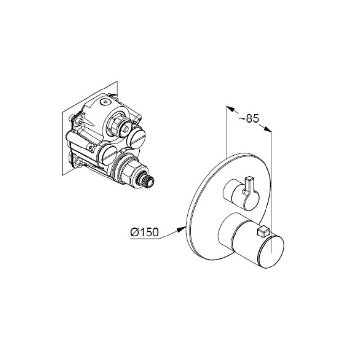 Bateria natryskowa podtynkowa, Kludi Nova Fonte  , biały mat