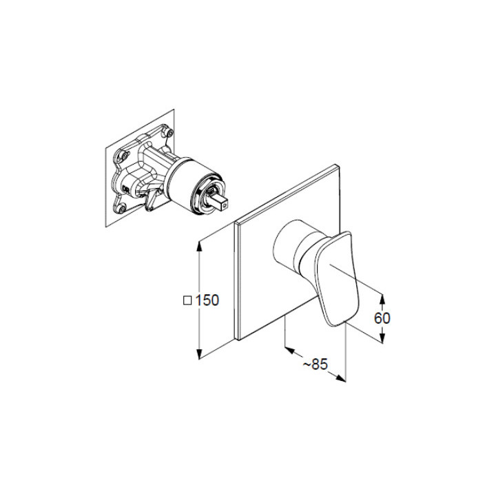Bateria wannowo-natryskowa podtynkowa z termostatem podtynkowa, Kludi Nova Fonte  , biały mat