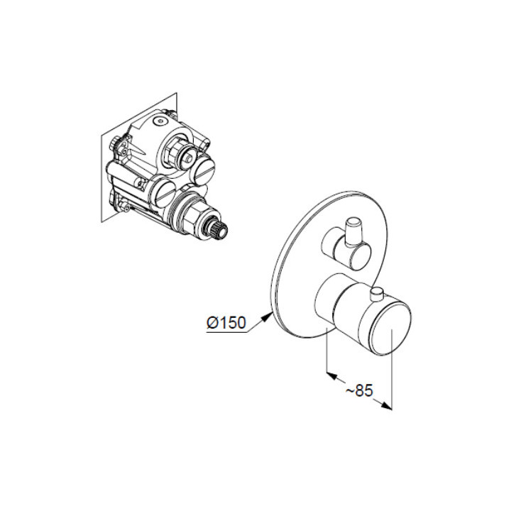 Bateria wannowo-natryskowa podtynkowa, Kludi Balance, biała/chrom
